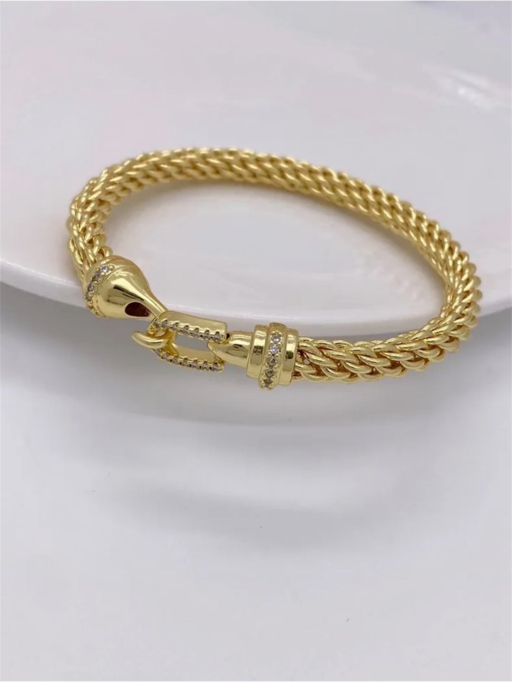 Twisted Rope Buckle Bracelet Gold Plated NWT - Picture 4 of 6
